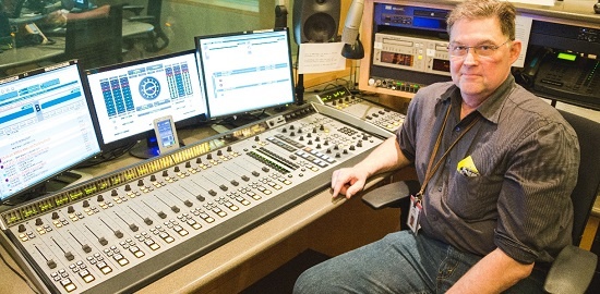 Bill Dahlstrom with Axia Fusion console at MPR